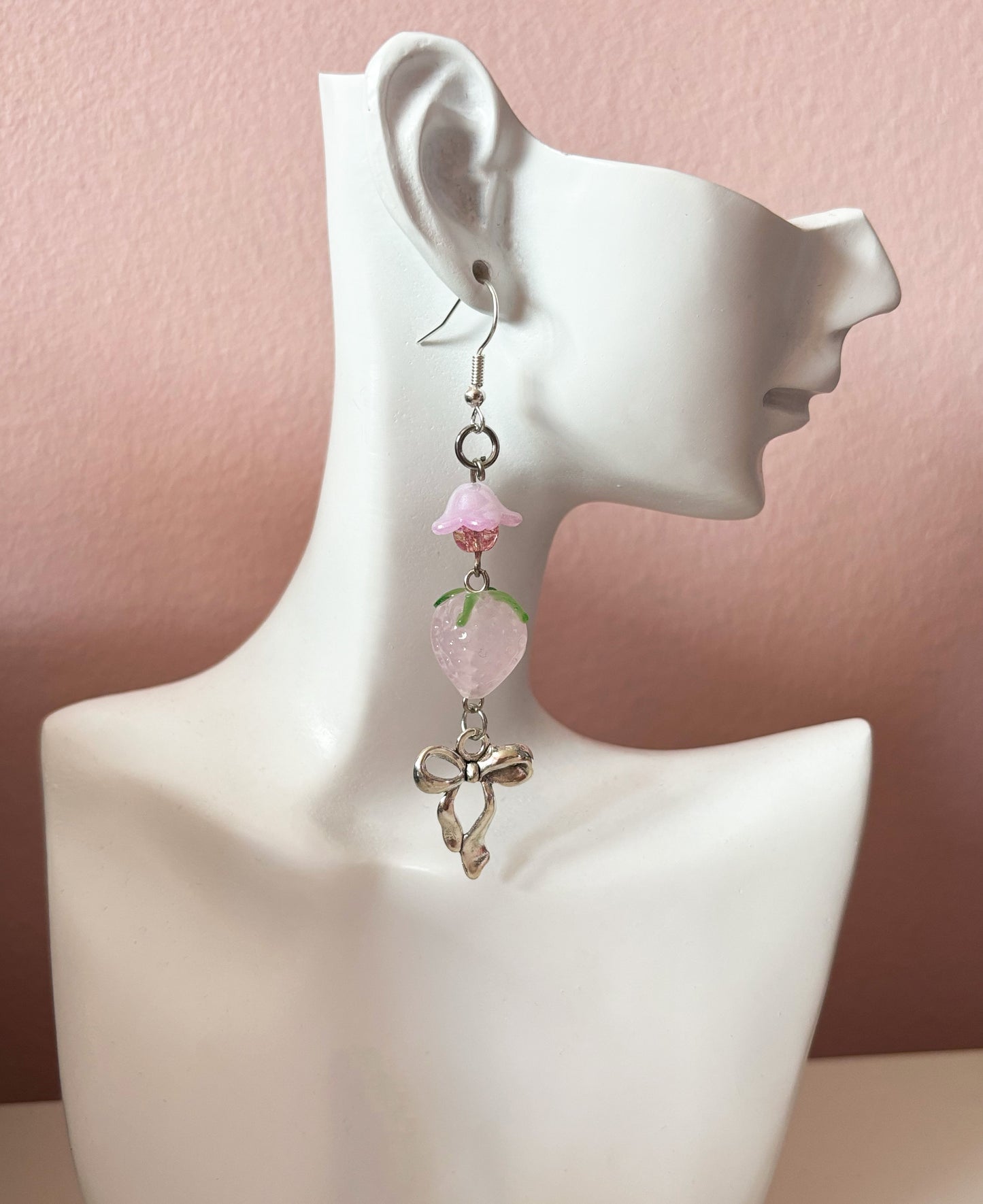 Pink Strawberry Earrings