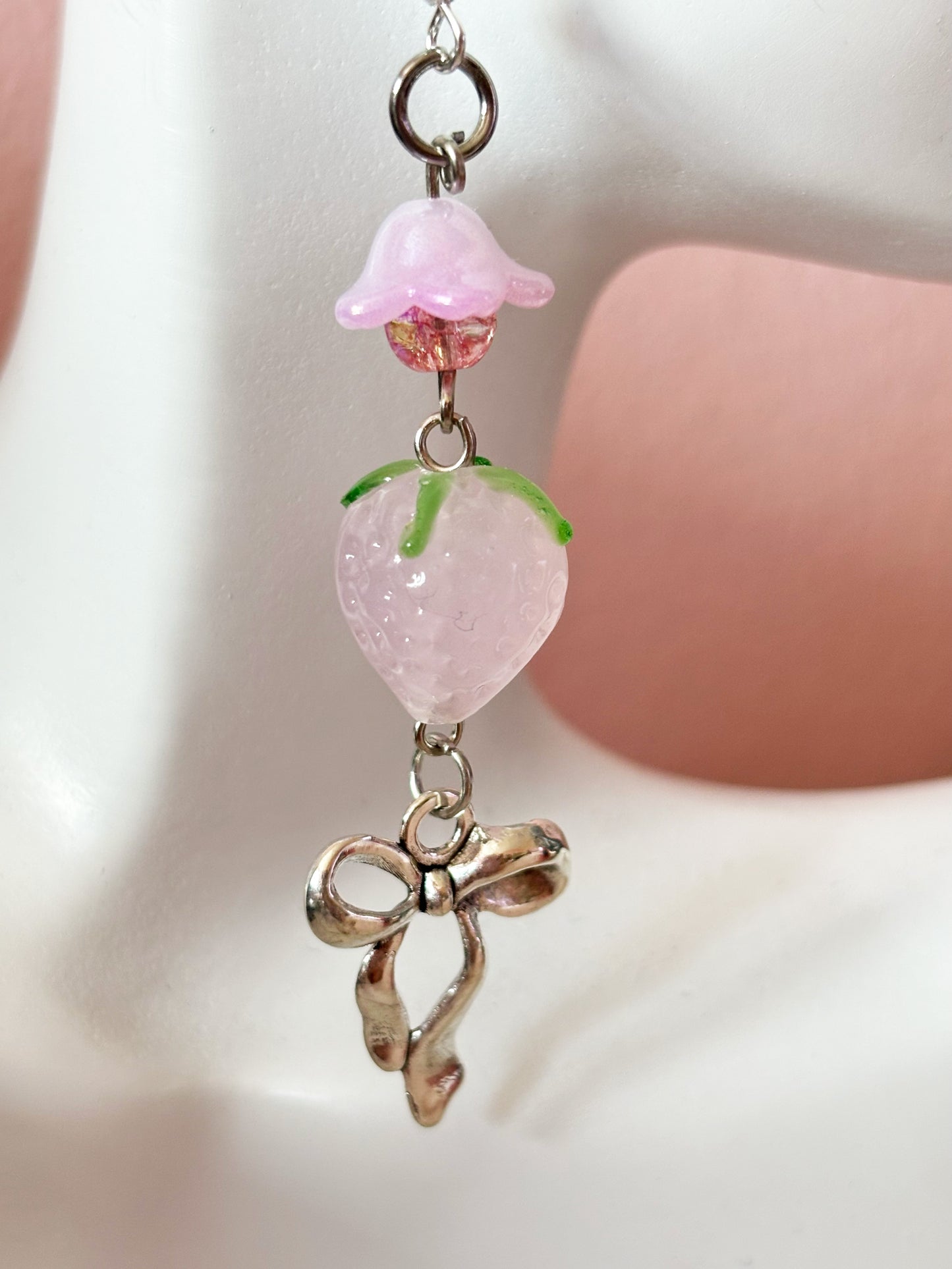 Pink Strawberry Earrings