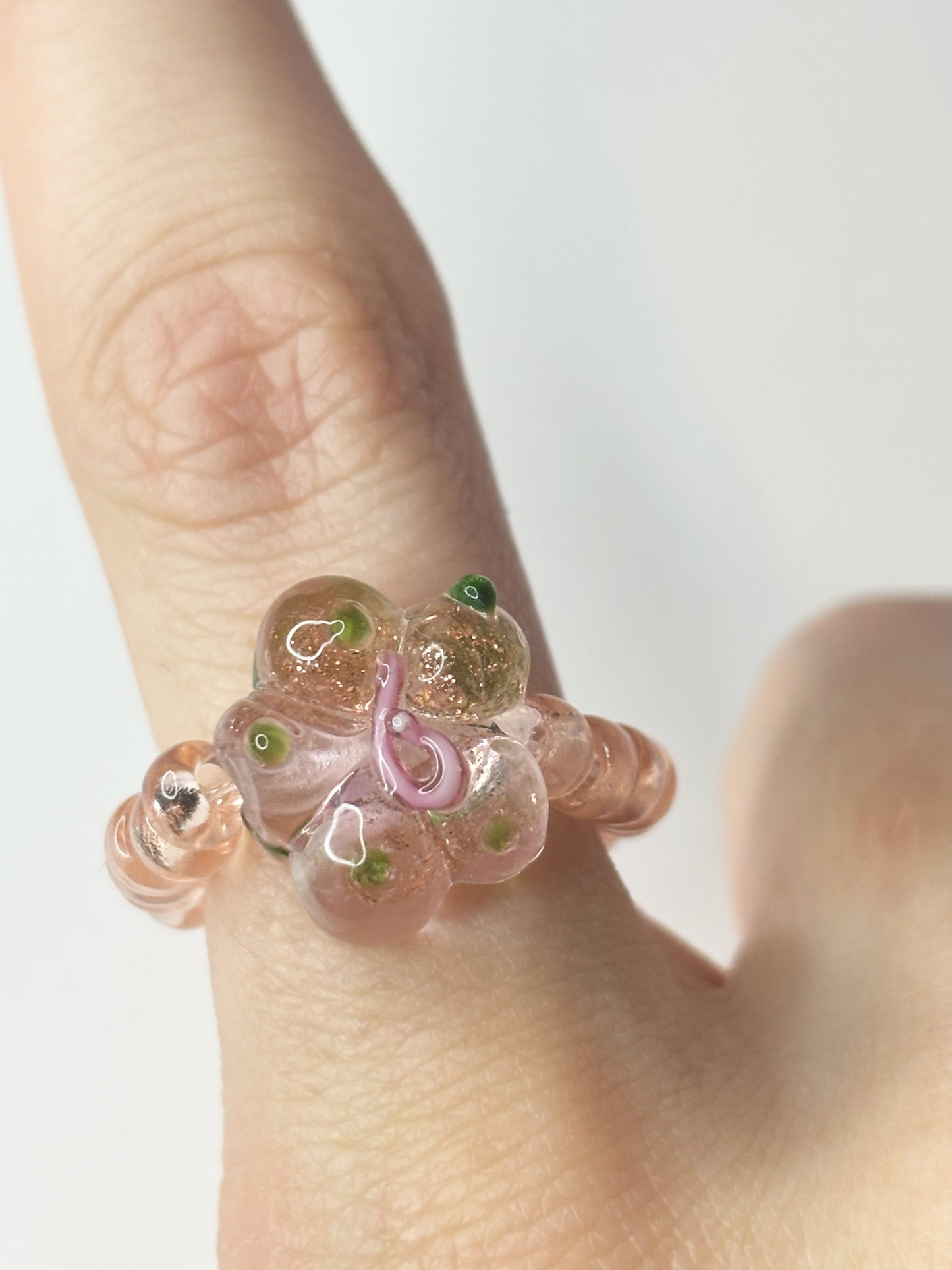 Pink flower ring